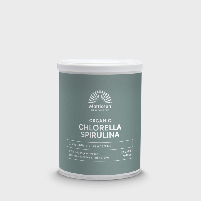 Organic chlorella spirulina poeder 125 gram, rijke algensuperfood. Organic chlorella spirulina poeder 125 gram, rijke algensuperfood.
