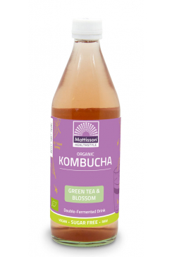Biologische Kombucha - Groene thee & Bloesem - 500 ml