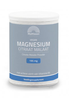 Magnesium Citraat Malaat Poeder 195 mg - 13% elementair magnesium - 125 g