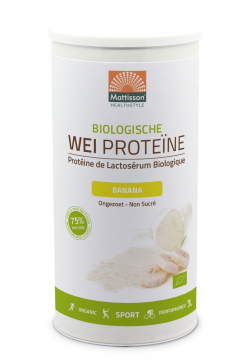 Biologische Wei Proteïne poeder 75% - Banaan - 450 g