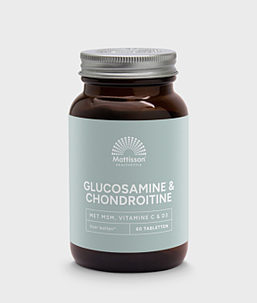 Glucosamine Chondroitine met MSM, vitamine C en D3, 60 tabletten.