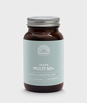 Vegan Multi 50+, multivitamine speciaal ontwikkeld voor vijftigplussers.