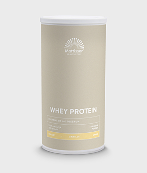 Sport wei proteïne poeder 78% vanille, rijk aan eiwitten.