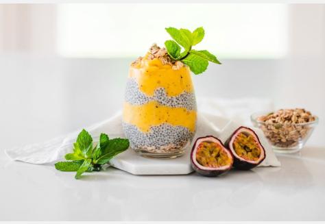 Chia pudding met tropische smaken
