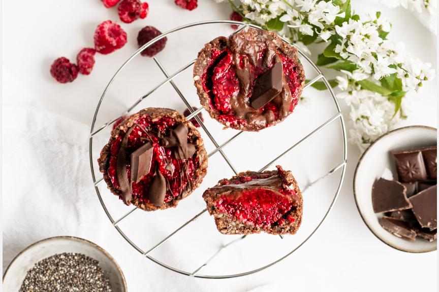 No-bake chocolade frambozen taartjes