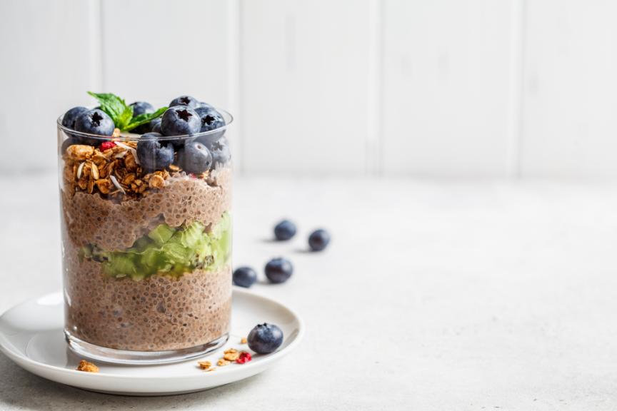Superfood ontbijt: chocolade chiapudding
